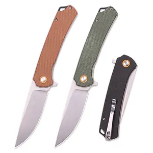 Micarta Folding Knife KJDG1503 High Quality Delicate Micarta Handle Outdoor Camping Knife EDC Self Defense Folding Pocket Knife