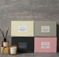 Meilleures ventes transfrontalières : Ensemble de bougies d'aromathérapie en cire de soja faites à la main, diffuseur à bâtonnets, boîte en papier, souvenir Pâques Diwali Fête des Pères