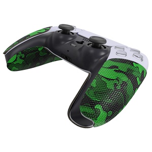 PlayVital - Almohadillas de Goma Suave con Textura Profesional Antideslizantes y Absorbentes del Sudor, Color Negro y Verde Camuflaje, para el Control de PS5 - Product Image 6
