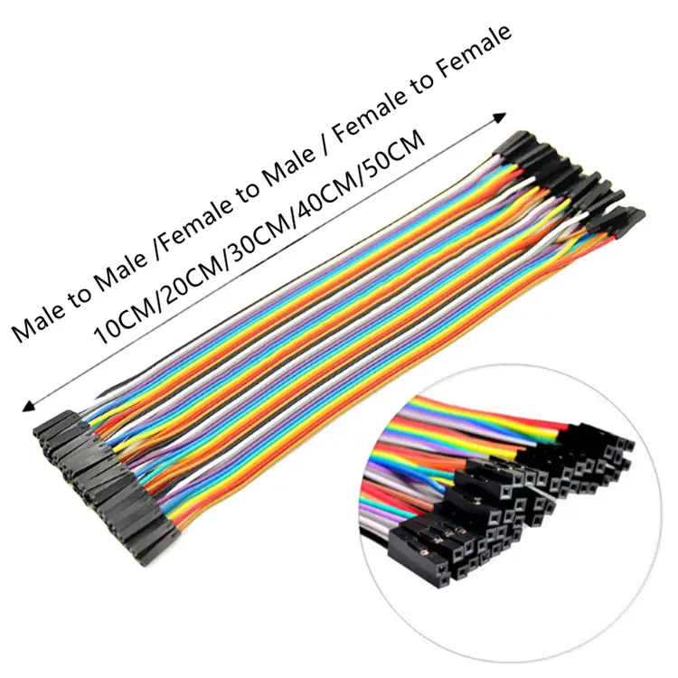 Breadboard Jump Wires 40P 20cm Dupont Cables Male to Female Ribbon Cable Kit Dupont Line Jumper Wires Dupont Connector Plastic