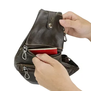 กระเป๋าหนังวัวแท้ AndoBag สไตล์วินเทจ สะพายไหล่/คาดอก สำหรับผู้ชาย ดีไซน์เรียบง่าย เหมาะสำหรับเดินทางท่องเที่ยวกลางแจ้ง รุ่น 1765 - Product Image 5