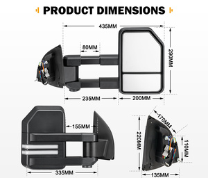 กระจกมองข้างแบบยืดได้สำหรับรถกระบะ SAN HIMA สีดำ เหมาะสำหรับ Ford Ranger Wildtrak Raptor MK PX PX2 PX3 XL XLT <span class=keywords><strong>XLS</strong></span> ปี 2012-ปี 2022 - Product Image 6