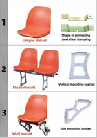 Asiento de plástico para estadio de alta resistencia, moldeado por soplado, resistente a los rayos UV, para montaje en pared, con respaldo alto y resistente a la intemperie, tipo silla de cubo.