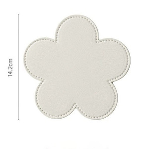 Flower Shaped Leather Coaster Double Sides Insulated Cup Mat Coffee Tea Non-Slip <b>Table</b> <b>Protector</b> for Home Office - Product Image 6