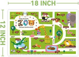 Manteles Individuales Desechables de Plástico con Diseño Divertido de Animales de 12 x 18 Pulgadas para Bebés y Niños - Product Image 2
