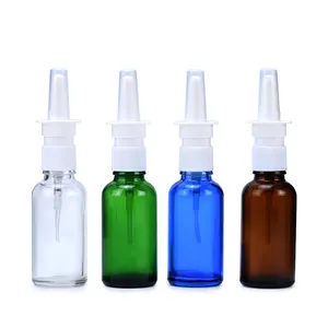 Botellas vacías de spray nasal de vidrio blanco y negro de 5ml y 1oz