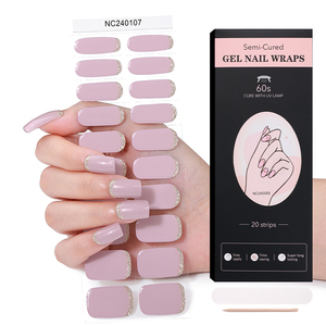 Nuovo Arrivo: Kit da 20 Pezzi di Adesivi Glitterati per Unghie, Strisce di Gel <span class=keywords><strong>UV</strong></span> Semi-Polimerizzato, Adesivi per Unghie in Gel Semi-Polimerizzato - Product Image 2
