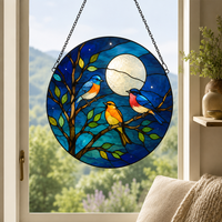Attrape-soleil en verre teinté et cristal, design Art Déco, 16 cm, pour fenêtre extérieure, ornement suspendu en forme d'elfe, décoration intérieure, cadeau pour porte
