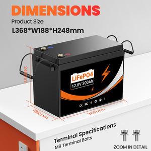 US 12,8 V 300ah 280A Cell 200A BMS Batería <span class=keywords><strong>de</strong></span> litio <span class=keywords><strong>de</strong></span> hierro para cortacésped eléctrico Esparcidor <span class=keywords><strong>de</strong></span> semillas <span class=keywords><strong>Desbrozadora</strong></span> - Product Image 2