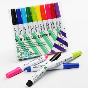 2024 marcadores de quadro branco seco de marca própria para material escolar de escritório marcador de quadro branco recarregável