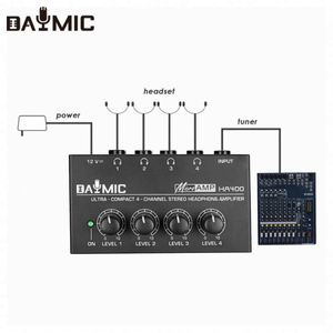 Amplificador de Audio Profesional DAYMIC Mini HA400 de 4 Canales, Metálico, para el Hogar, con Adaptador de 12V CC - Product Image 2