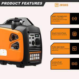 공장 지원 AC/DC 발전기 2Kw 2.1kva 휴대용 조용한 LPG 인버터 발전기 2200w 2300 와트 가솔린 발전기 RV 및 캠핑 - Product Image 6