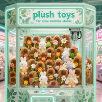 Mini porte-clés animaux en peluche pour machine à griffes, vente en gros, petits jouets en peluche pour prix d'arcade, cadeaux de fête, recharges pour jeux de griffes