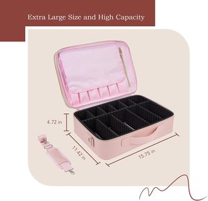 Rose nouvelle grande trousse <span class=keywords><strong>de</strong></span> <span class=keywords><strong>maquillage</strong></span> haute capacité trousse à cosmétiques <span class=keywords><strong>vide</strong></span> voyage <span class=keywords><strong>maquillage</strong></span> organisateur sac <span class=keywords><strong>de</strong></span> rangement <span class=keywords><strong>de</strong></span> <span class=keywords><strong>maquillage</strong></span> - Product Image 6