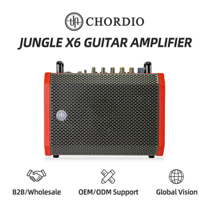 CHORDIO – boîte de son portable, amplificateur de guitare, noir et rouge, haut-parleur de performance de 6 pouces, effets sonores réglables, audio professionnel - Product Image 1
