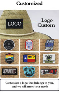 Sombreros de Paja de Verano para Hombre, Venta al por Mayor, Logotipo Personalizado, Sombrero de Paja Natural para Exteriores, <span class=keywords><strong>Playa</strong></span>, Surf, Salvavidas, Ala Ancha - Product Image 2