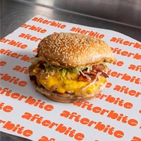 Ensemble d'emballages pour hamburgers personnalisés, boîte en papier résistant à la graisse et papier d'emballage, emballage jetable pour la restauration rapide avec logo