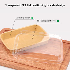 Boîte à <span class=keywords><strong>sushi</strong></span> biodégradable avec couvercle transparent, boîte à emporter pour restaurant, boîte à lunch jetable, conteneur alimentaire en plastique, logo personnalisé, vente en gros - Product Image 2