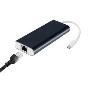 6合1 usb 3.0集线器便携式多端口usb 3.0*2 usb c集线器rj45以太网适配器