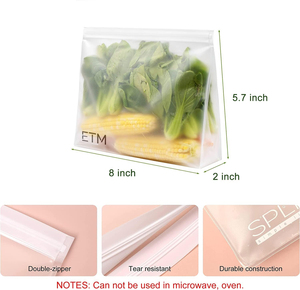 Safe Food Storage <b>Bags</b> Stand Up, Leakproof Reusable Gallon Freezer <b>Bags</b>, Silicone Ziplock <b>Bag</b> - Product Image 2