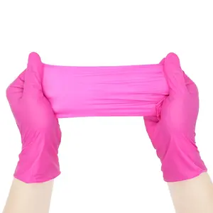 Bluesail Nitrile Exam Gloves 100PCS/Box Doctor Aged Care Gloves Powder Free Rose Red Disposable Nitrile Gloves For Medical