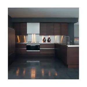 Gabinete de cocina de la mejor calidad y diseño simple de China 2023, decoración interior para construcción