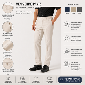 OME Hot Sale Spring Summer Loose Straight Casual Mid Waist Middle Aged <b>Mens</b> <b>Stretch</b> Elastic Trousers for <b>Men</b> - Product Image 2