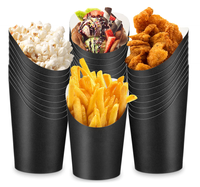 Gobelet à frites en papier kraft personnalisé de haute qualité avec logo, cuillère jetable pour chips, snacks, poulet frit, gaufres, pop-corn