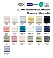 Tissus Charmeuse de couleur unie de qualité supérieure Blanc naturel 100% Tissu en soie pure