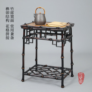 <b>Bamboo</b> Coffee <b>Table</b> Square Rattan Top Handmade Asian Style Living Room Furniture - Product Image 3