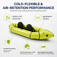 Kayak gonflable léger HOMFUL pour 2 personnes, en TPU, 3 m, pliable, pour les lacs, les rivières et les loisirs côtiers