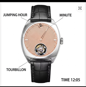 Montre mécanique automatique tourbillon avec logo personnalisé, 41 mm, bracelet en acier 316L, saphir, 5 ATM, heure sauteuse, OEM, montre pour homme - Product Image 3