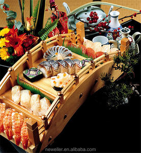 Plateau de service à sushi et sashimi <span class=keywords><strong>en</strong></span> bambou NEWELL avec fond incurvé <span class=keywords><strong>en</strong></span> forme de pont, vaisselle japonaise et coréenne pour la cuisine japonaise - Product Image 3