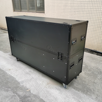 Kkmark Custom ATA Flight Case pour moniteur réglable avec roulettes pour écrans LCD LED Plasma double de 50 à 75 pouces