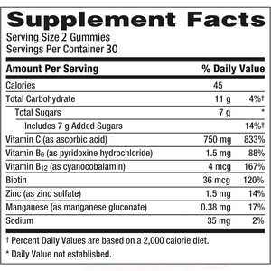 Gommose Energetiche OEM/ODM Biologiche Naturali con Vitamina C Senza Caffeina per il Supporto Immunitario degli Adulti Seduti a Lavoro che Soffrono di Frequenti Affaticamenti - Product Image 2