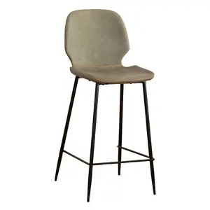 Metal Leather indoor Stainless Steel Used Nordic Modern Kitchen High Wooden Stool Bar Chairs