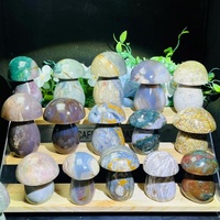 Cristales Naturales de Jaspe Oceánico en Forma de Hongo, Piedra Curativa, Adorno Artesanal para Sanación