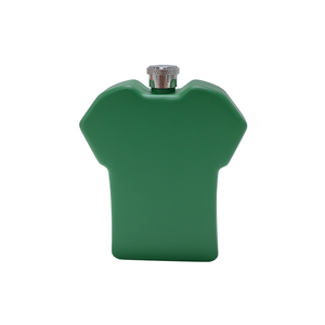 Wholesale 5.5oz Green Painting <strong>T</strong>-shirt Shaped Stainless Steel Hip <strong>Flask</strong> for Camping Travel Gift - Product Image 1