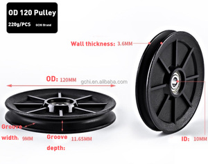 Poleas de fuerza de 90MM y 115MM, <span class=keywords><strong>polea</strong></span> antideslizante de plástico ABS de alta resistencia, accesorios para entrenador de pájaros voladores grandes - Product Image 5