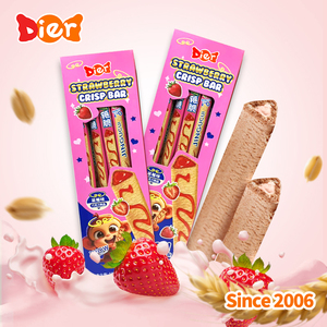 Bonbons Vente en gros Marque privée Personnalisée Exotique Snack Grain Alimentaire Triangle Crisp Biscuit Barre de biscuits fourrée à la confiture de chocolat/fraises - Product Image 3