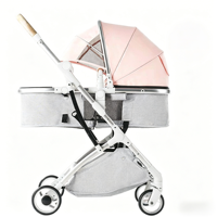 Poussette 2-en-1 Weilebao, pliage facile, pliable automatiquement, cadre en alliage d'aluminium léger, roues à 360°, capacité de charge de 15 kg