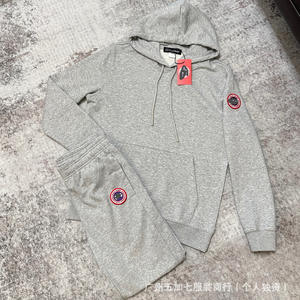 Set Sportivo Casual Unisex Trendy Cross-Border, Felpa con Cappuccio in Maglia Solida da 350g per l'Autunno - Product Image 4