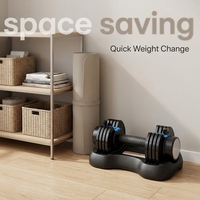 Haltère réglable compact avec système de réglage du poids, haltère de 11 kg peu encombrant pour appartement et débutants