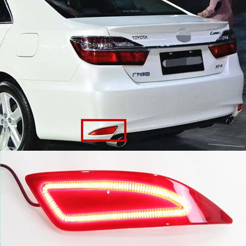 HGD For Toyota Camry 2015 2016 LED car DRL Rear Bump light Turn Signal lamp Brake Lights Warning lamps