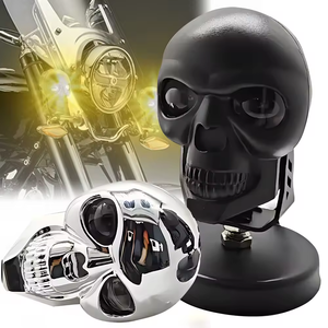 Faro LED de calavera para motocicleta de 3 pulgadas y 40W, foco externo de doble color 6000K-6500K, bombilla H4 de 6000 lúmenes, ajuste universal - Product Image 1