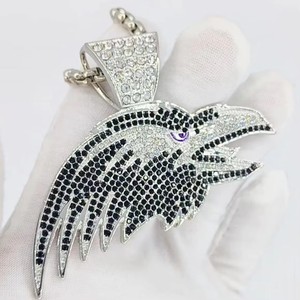 Nuova Collana Personalizzata 2026 con Ciondolo Baltimore Crow, Charm Sportivo con Strass, Accessori Gioielli da Uomo in Argento - Product Image 2