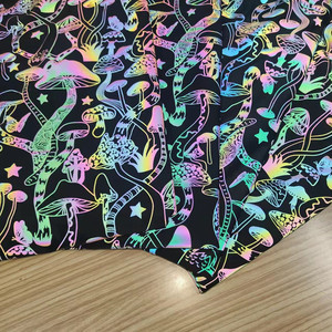 Màu Sắc Thay Đổi Cầu Vồng Màu Nấm In Vải Polyester Phản Quang Vải Cho Thời Trang Quần Áo Áo Khoác - Product Image 6