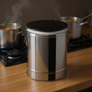 Olla para sopa de acero inoxidable de 30L con tapa, doble asa, gran capacidad, diseño minimalista para cocina de gas e inducción - Product Image 2