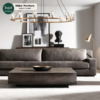 Canapé-lit multi-scènes pour salon, structure en bois massif, personnalisable, avec coussins en cuir et peluche doux, canapé de détente