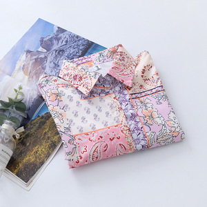 2024 grosir blus kancing musim semi musim gugur wanita Vintage dicetak lengan panjang - Product Image 6